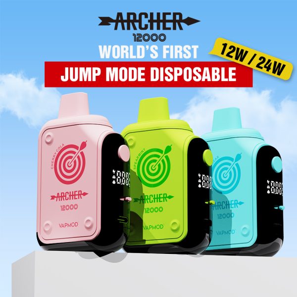 Vapmod Archer 12000 Puffs Childproof Lock Adjustable Airflow iDuoMesh World’s First Jump Mode Disposable