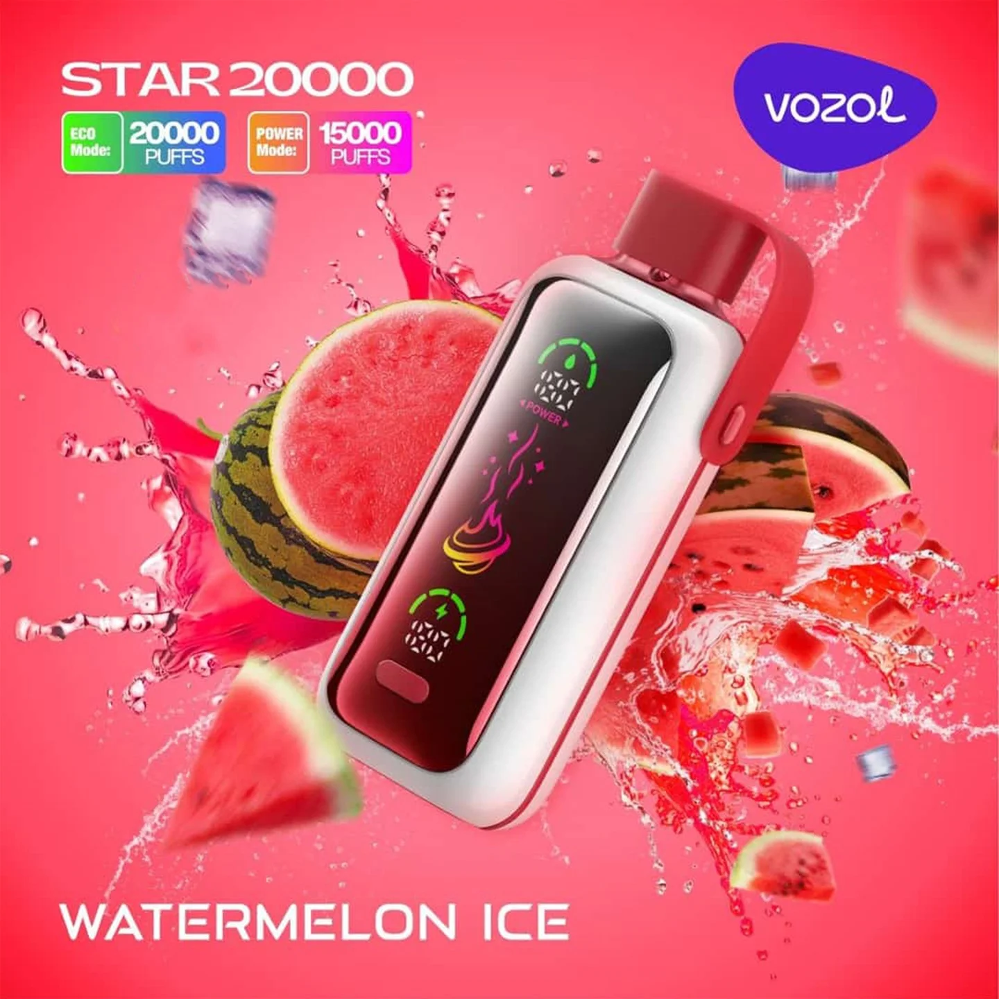 Vozol Star 20000 Puffs Disposable Vape | 2.2″ HD Mirror Screen, Dual ECO/POWER Modes | Dual Mesh Coil, 650mAh Battery, Type-C