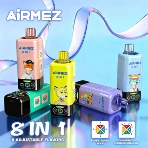 AiRMEZ Fox 8in1 160K Disposable Vape | 160,000 Puffs, 8-in-1 Rotating Flavor System | 60ml Capacity, Quad Mesh Coil, 850mAh Battery, Magnetic Modular Tanks
