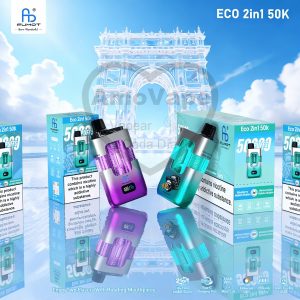 Fumot ECO 2in1 50K Disposable Vape | 50,000 Puffs, Dual-Flavor Tanks (10ml+10ml) | 0.9Ω Mesh Coil, 950mAh Battery, Smart Screen, Iridescent Dynamic Light, Type-C